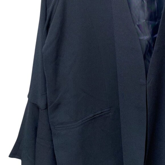 JUSTFAB Black Jacket Plus Size 2X Women Open Front Blazer Drama Sleeve NWT - Picture 10 of 11